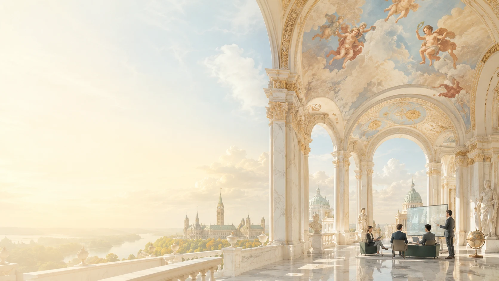 A luminous institutional space representing clarity and direction.